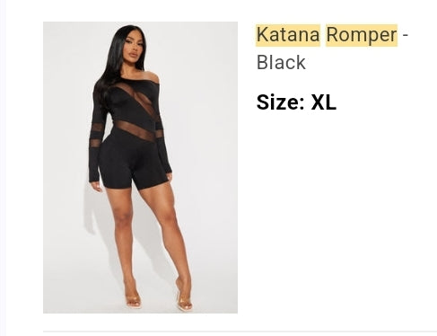 Katana Romper Fashion Nova New