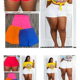 "Hot Girl" Stretchy High Waist Shorts