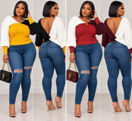 The Back Talk Color Block Sweater