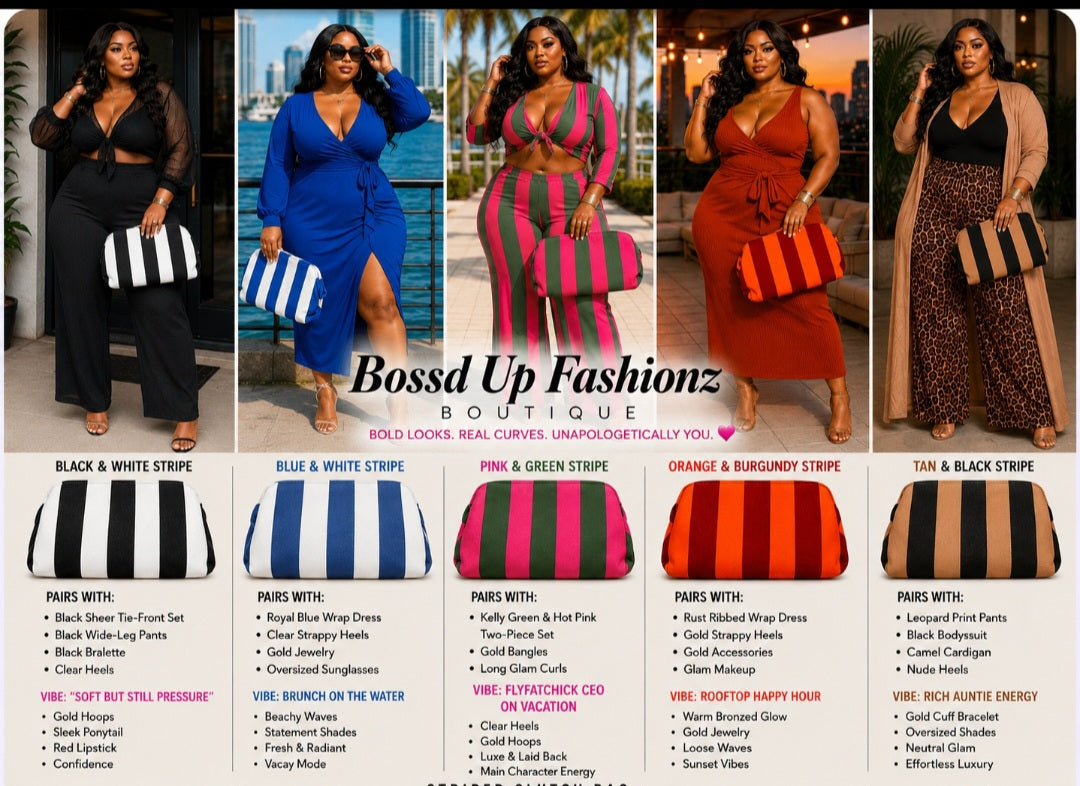 "CLASSY" Striped Clutches